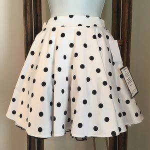 Formal Skirt, Black & White Polka Dot- City Studio